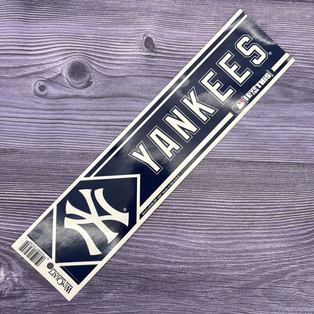 New York Yankees MLB Bumper Sticker WinCraft 2007 Vintage Made in USA NYC NY